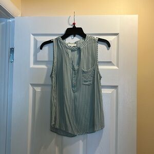 Green and white striped tank top